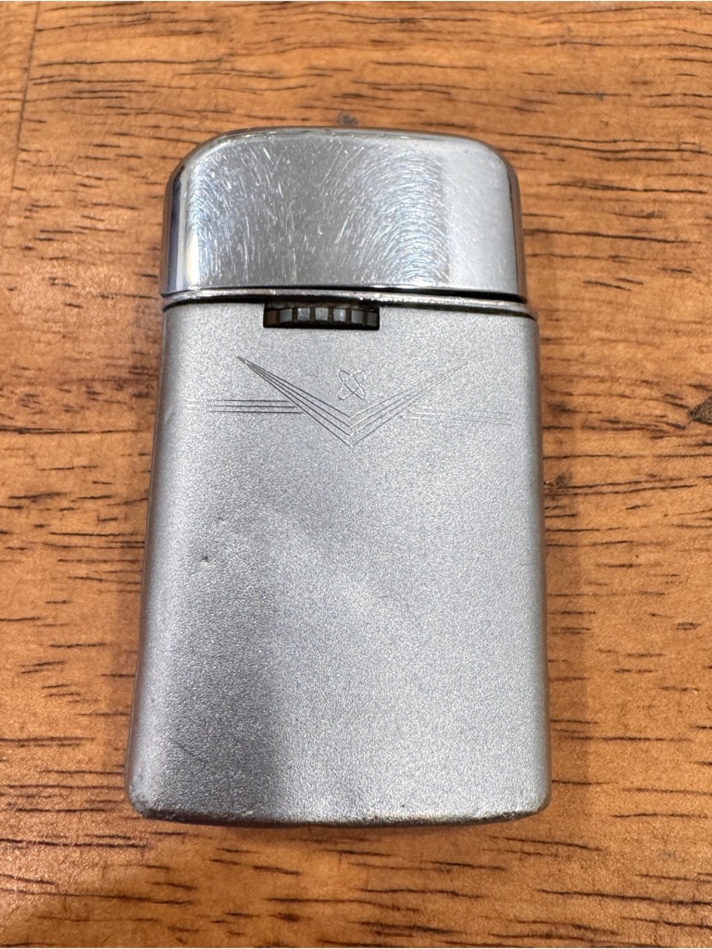 Vintage Ronson Cigarette Lighter Silver Atomic Midcentury Modern